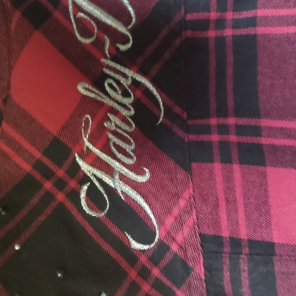 Harley Davidson Plaid Pearl Snap Embrodiered And Studded Shirt - Picture 10 of 12